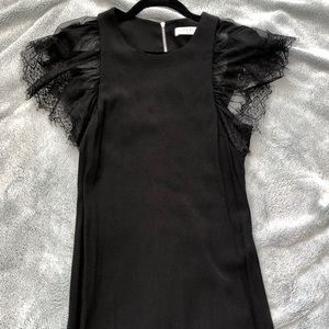 Sandro lace arm detail knee length dress